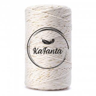 Macrame příze KaFanta PREMIUM 3mm/100m - natural gold