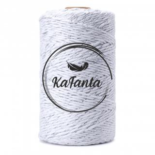 Macrame příze KaFanta PREMIUM 3mm/100m - white silver