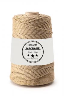 Macrame příze KaFanta PREMIUM 3mm/200m - beige gold