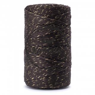 Macrame příze KaFanta PREMIUM 3mm/200m - chocolate gold