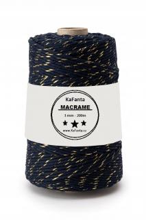 Macrame příze KaFanta PREMIUM 3mm/200m - denim gold