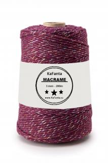 Macrame příze KaFanta PREMIUM 3mm/200m - plum rainbow