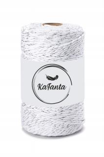 Macrame příze KaFanta PREMIUM 3mm/200m - white silver