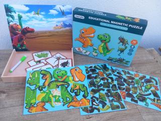 Puzzle magnetické - dinosauři, 30 cm