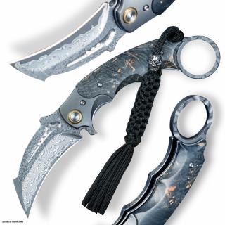 nůž karambit zavírací Dellinger Tueur VG-10 Damascus Maple