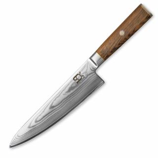 NŮŽ KUCHYŇSKÝ CHEF/GYUTO 210 MM SOK COCOBOLO WHITE DAMASCUS