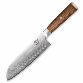 NŮŽ KUCHYŇSKÝ SANTOKU 185 MM SOK COCOBOLO WHITE DAMASCUS