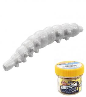 Berkley vosí larva Powerbait Honey Worm Česnek Bílá 2,5cm/55ks