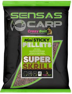 Sensas mini pelety Sticky Super Krill (krill) 700g (Method feederové pelety)