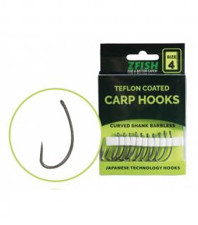 Zfish háčky Curved Shank Barbless teflonové velikost č.4 (zf-5124)