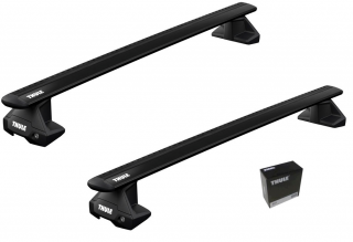 Příčníky Thule 7105 + hliníkové tyče WingBar Evo Black + kit normální střecha