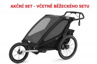 Thule Chariot Sport 2 Midnight Black + bike set + kočárkový set + běžecký set