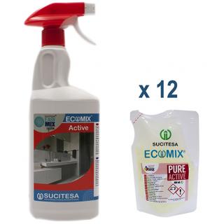 ECOMIX ACTIVE FOAMER koncentrát, sanitární zařízení, sada 12ks 100ml sáčků + lahev 1L