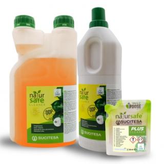 NATURSAFE CLEANER čistič na podlahy, vůně tráva sáček 50ml, Sada 16ks + lahev