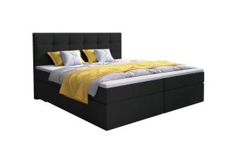 Černá postel boxspring 160x200 s úložným prostorem, vč. matrace