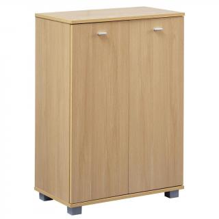 Dřevěná předsíňová skříňka na boty dukor buk, 2x otočná dvířka, 35x60x90 cm