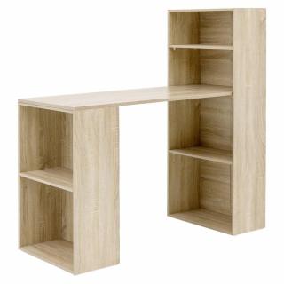 Dřevěný psací stůl s úložnými prostory (regál) dub sonoma 120 cm