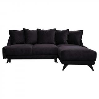 Elegantní sedací souprava rozkládací s možností spaní tmavě šedá, do L, 90x225x80 cm