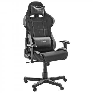 Ergonomická herní počítačová židle Dx Racer 5, černá / šedá, odnímatelný krční a bederní polštář