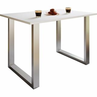 Malý stůl do kuchyně pro 2 osoby bílá / stříbrná 110x50x76 cm