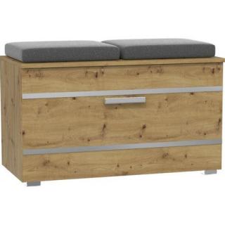 Menší elegantní botník dub artisan se sedákem do předsíně 85x45x35 cm