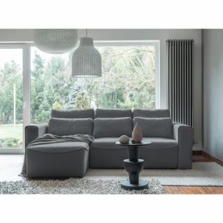 Moderní luxusní rohová sedací souprava šedá s úložným prostorem a rozkladem 247x168 cm
