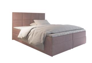 Postel boxspring 140x200 levná starorůžová s matrací a topperem