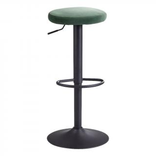 Zelená barová židle kulatá bez opěrky, otočná, 79 cm