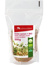 Směs semen na klíčení 1 BIO -  alfalfa, ředkvička, mungo 200g