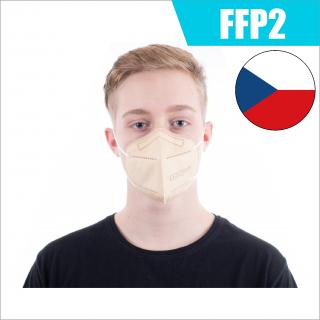 Český respirátor FFP2 PREMIUM béžový | 10ks