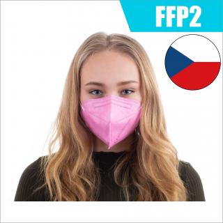 Český respirátor FFP2 PREMIUM růžový | 10ks