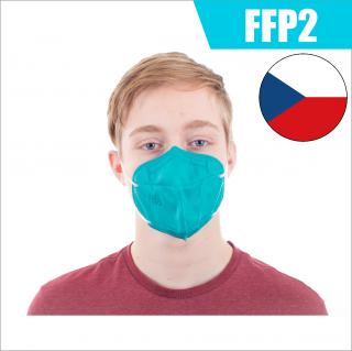 Český respirátor FFP2 PREMIUM tyrkysový | 10ks