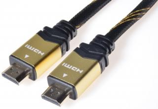 Kabel propojovací HDMI 1.4 + Ethernet, textilní povrch, zlacené konektory, 10m