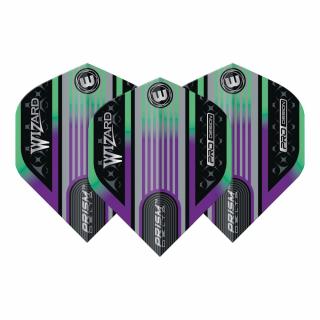 Letky na šipky Winmau Prism Delta Simon Whitlock Wizard, duhově-stříbrné