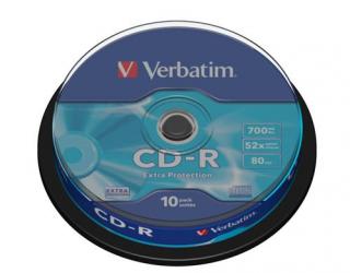 Médium Verbatim CD-R 700MB 80min 52x Extra Protection 10-cake