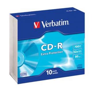 Médium Verbatim CD-R 80 52x EXTRA slim 10pck/BAL