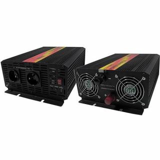 Napěťový měnič Carspa CAR2KU-122 12V/230V+USB 2000W, modifikovaná sinus