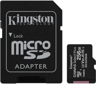 Paměťová karta Kingston Canvas Select Plus A1 256GB microSDXC, Class 10, 100R/85W s adaptérem