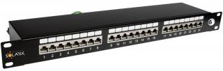 Patch panel Solarix SX24-6-STP-BK STP cat6 24p. 1U