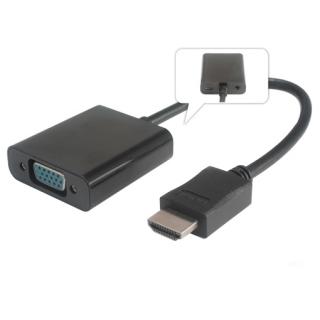 Převodník HDMI na VGA se zvukem 3,5mm stereo jack černý