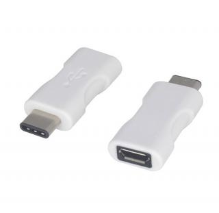 Redukce USB 3.1 konektor C/male - micro USB konektor B/female bílý