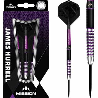 Sada šipek Mission steel James Hurrell Black PVD-Electro Purple 24g, 90% wolfram