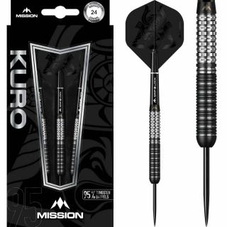 Šipky Mission steel Kuro M1 24g, black, 95% wolfram