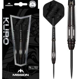 Šipky Mission steel Kuro M4 21g, black, 95% wolfram