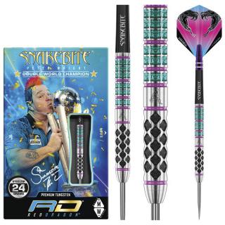 Šipky Red Dragon steel Peter Wright Snakebite Supa-Venom 24g, 90% wolfram