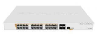 Switch Mikrotik CRS328-24P-4S+RM 800MHz CPU, 512MB, 24x GLAN, 4x SFP + cage, ROS L5, PSU,1U Rack