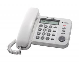 Telefon Panasonic KX-TS560FXW - jednolinkový, displej, Data port, CLIP, barva bílá