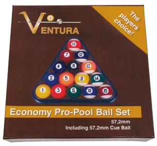 VENTURA Kulečníkové koule Pool Economy 57,2 mm