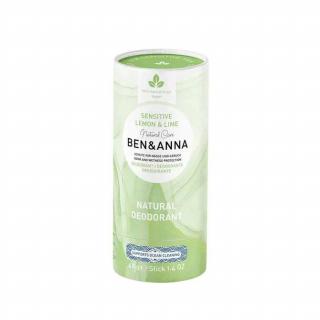 Ben  Anna Tuhý deodorant Sensitive (40 g) - Citrón a limetka (Bez obsahu jedlé sody)