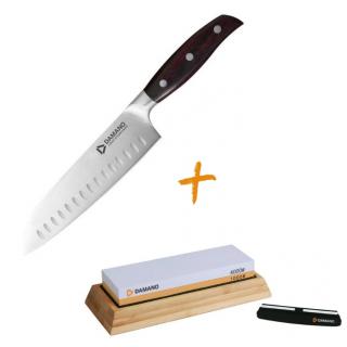 Zvýhodněný set nůž Santoku a brousek DAMANO® 35/BR